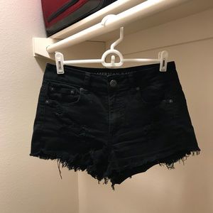 Black denim AE shorts